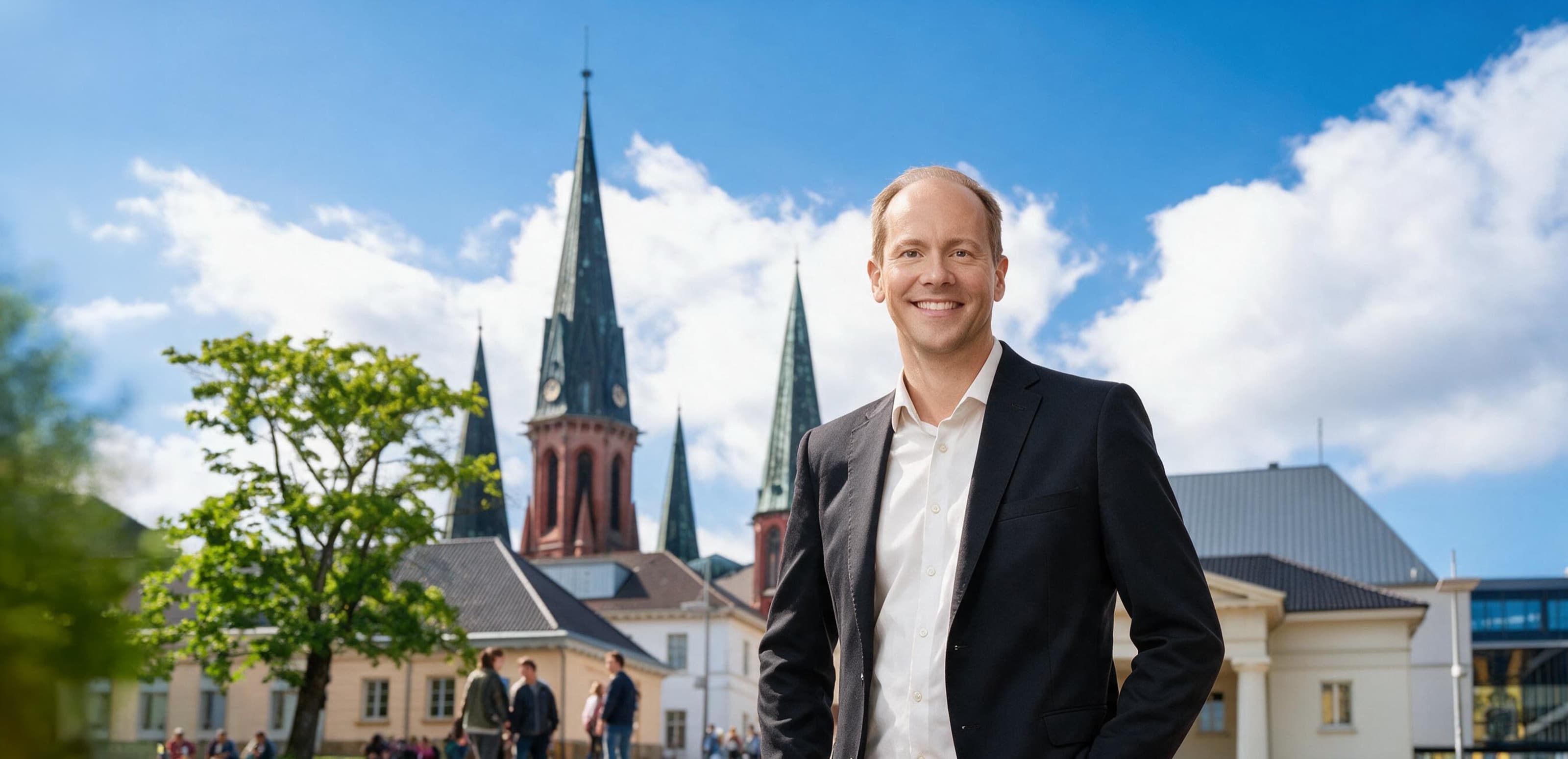 Dirk Hobbie, Geschäftsführer von DIE OBJEKTIVEN, in der Oldenburger Innenstadt